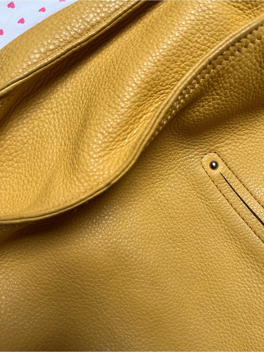 b. makowsky Yellow Leather Satchel with Silver Turnlock - Picture 7 of 9